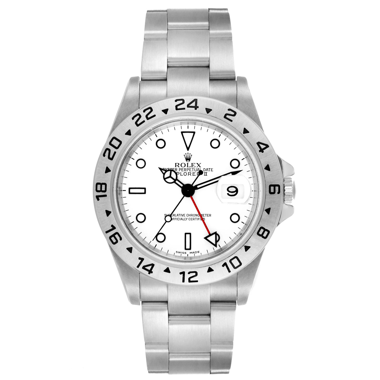 Rolex Explorer II 40mm White Dial Oyster Band Stainless Steel Watch 16570