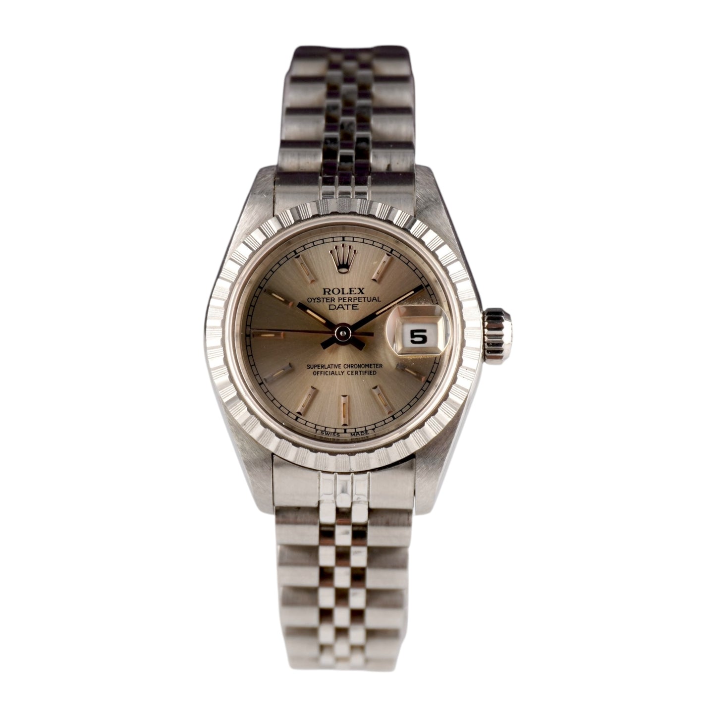 Rolex Oyster Perpetual Date 26mm Stainless Steel Silver Dial Jubilee Watch 69240
