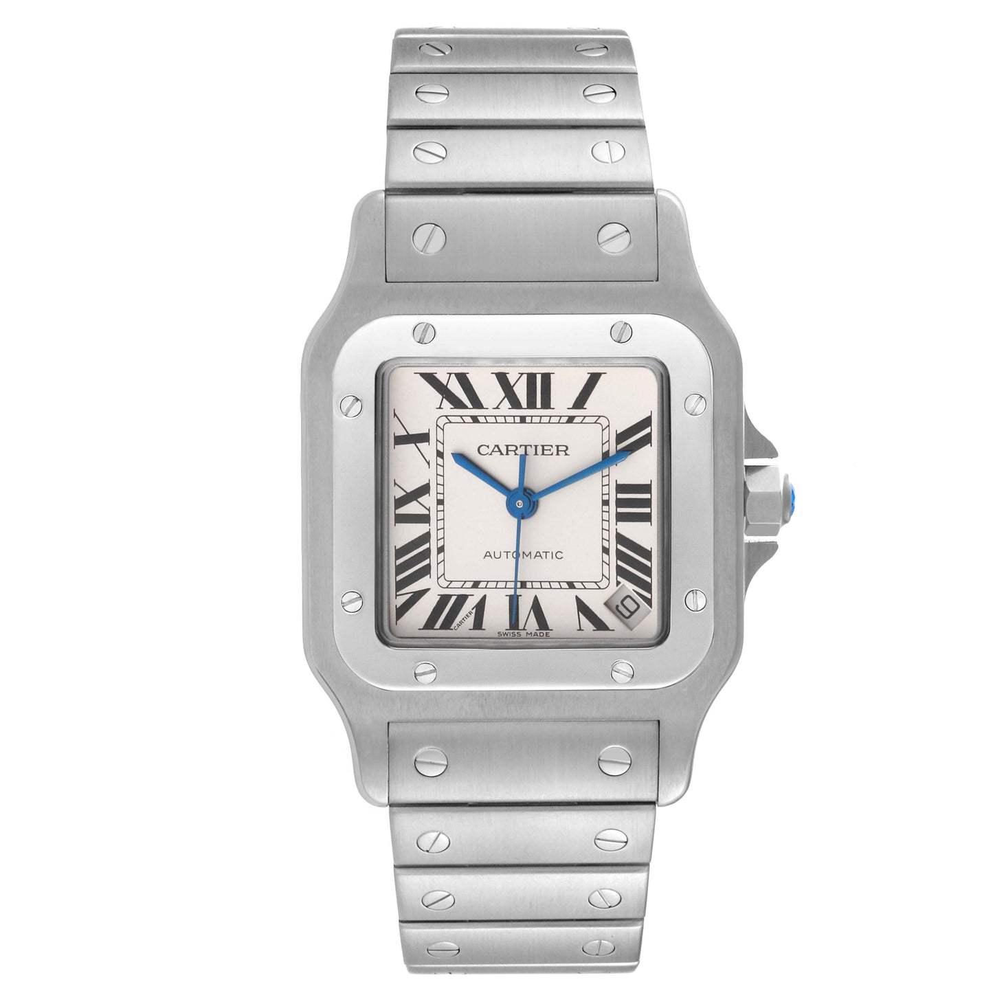 Cartier Santos Galbee XL Automatic White Dial Steel Watch 2823