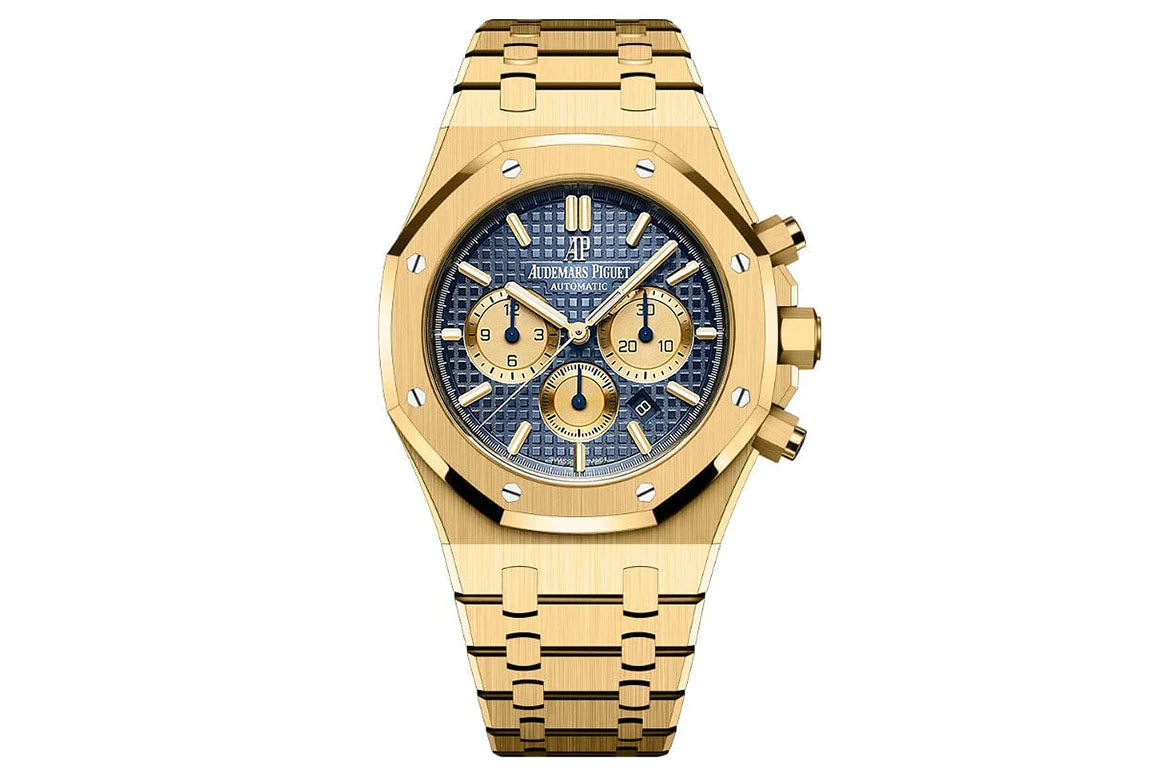 Audemars Piguet Royal Oak Chronograph 41mm Blue Dial 18k Yellow Gold Watch 26331BA