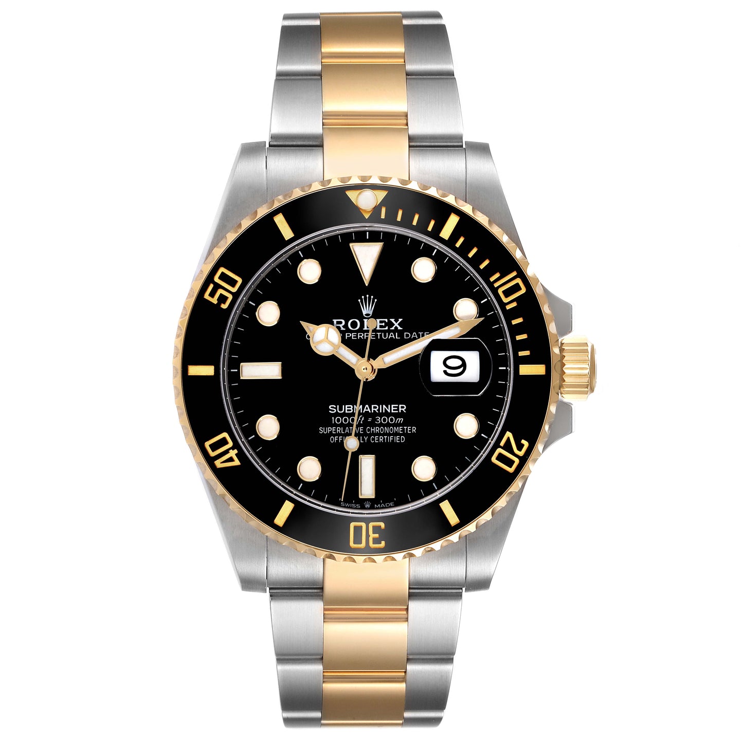 Rolex Submariner 41mm 2-Tone Stainless Steel & 18k Yellow Gold Black Dial and Bezel Oyster Watch 126613LN