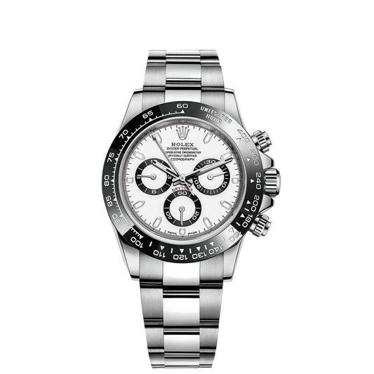 Rolex Daytona Cosmograph 40mm Oyster White Dial Black Bezel Stainless Steel Watch 116500LN