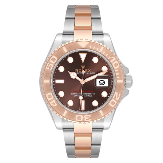 Rolex Yacht-Master 40mm 2 Tone 18k Rose Gold and Stainless Steel Chocolate Dial & Rose Gold Bezel Oyster Watch 126621