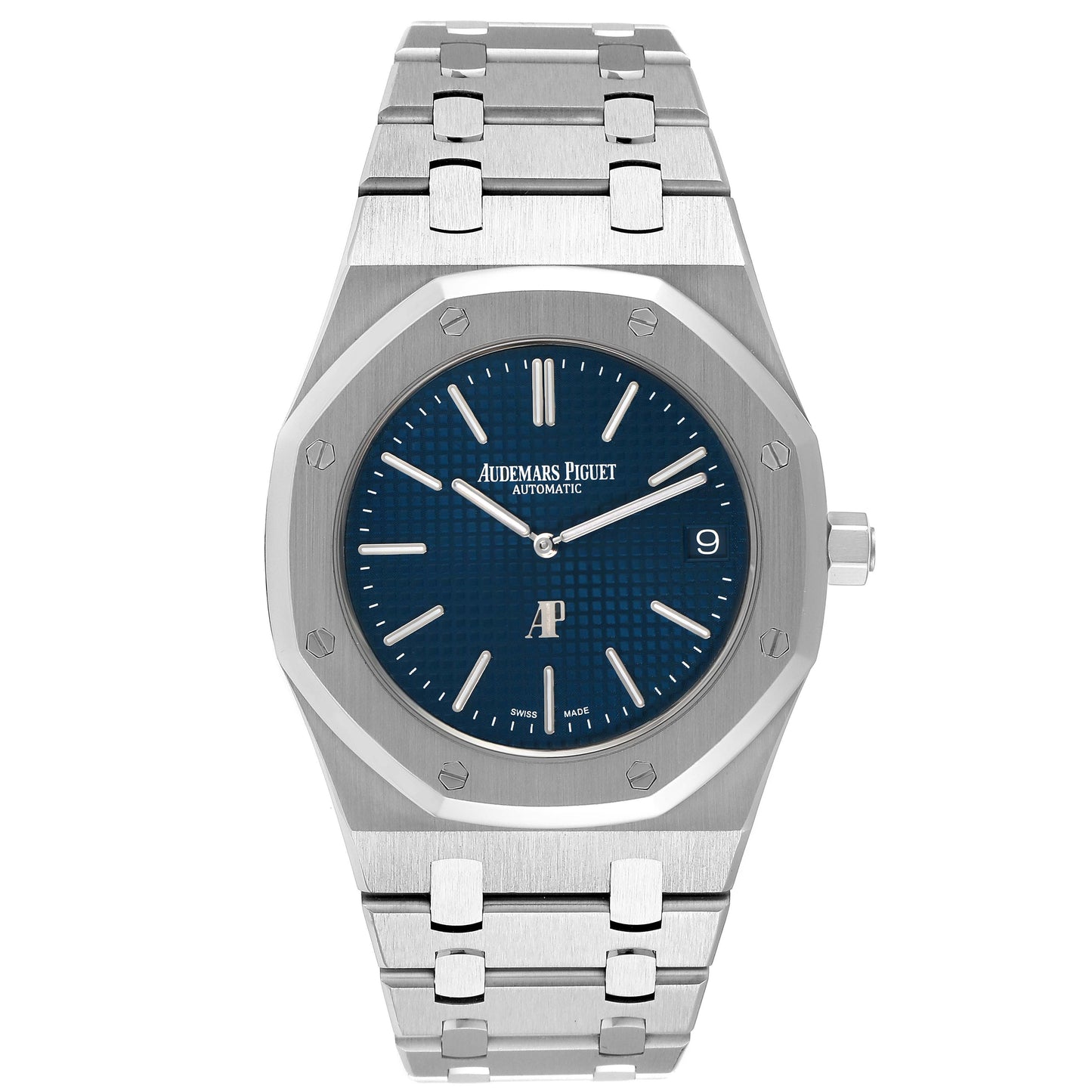 Audemars Piguet 39mm Royal Oak Blue Dial Stainless Steel Watch 15202ST