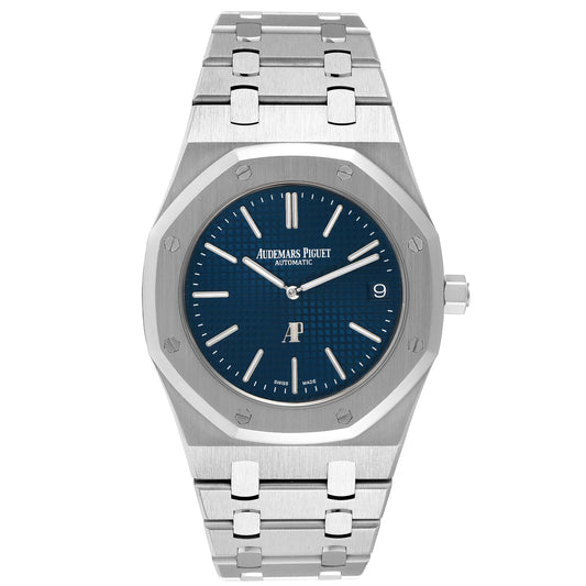 Audemars Piguet 39mm Royal Oak Blue Dial Stainless Steel Watch 15202ST