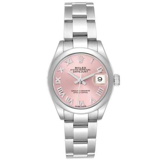 Rolex Datejust 28mm Pink Dial Oyster Bracelet Steel Ladies Watch 279160