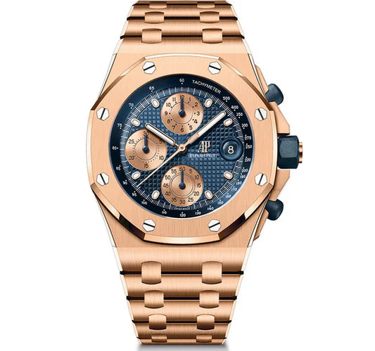 Audemars Piguet 42mm Royal Oak Offshore Navy Dial 18k Rose Gold Watch