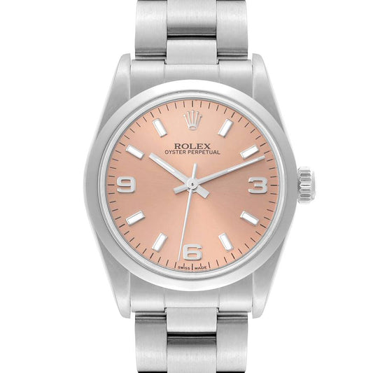 Rolex Midsize OP 31mm Beige Dial Smooth Bezel Automatic Oyster Steel Ladies Watch 67480