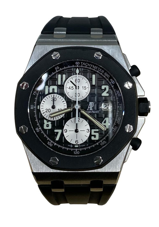 Audemars Piguet 42mm Royal Oak Offshore Black Dial Black Rubber Strap Watch 25940SK