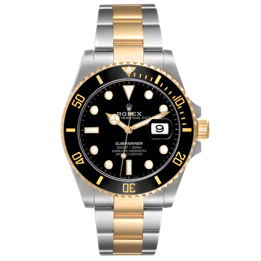 Rolex Submariner 41mm 2-Tone Stainless Steel & 18k Yellow Gold Black Dial and Bezel Oyster Watch 126613LN